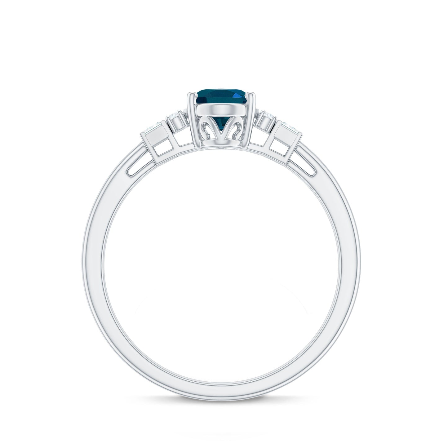 Oval Shaped London Blue Topaz Engagement Ring with Certificate