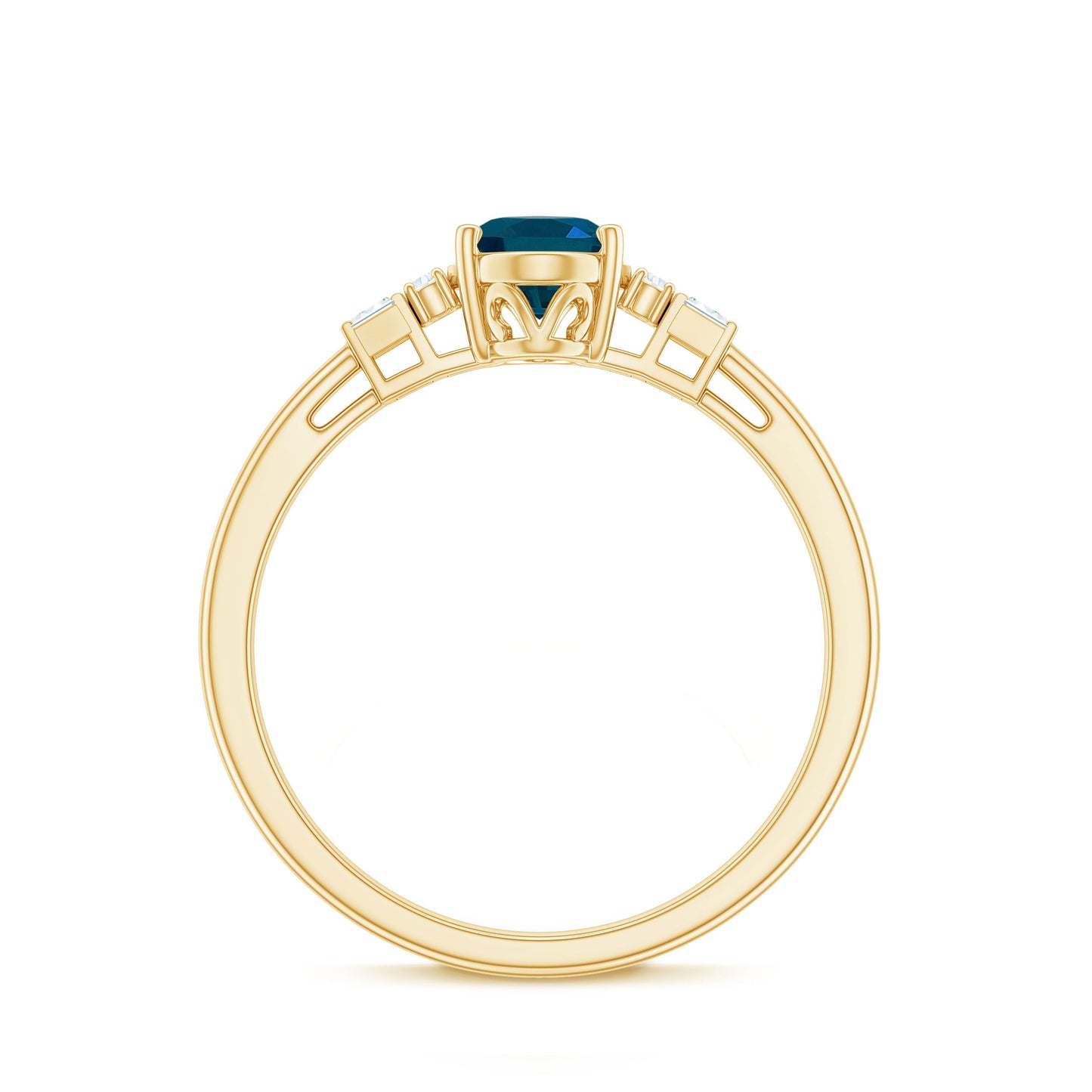 Oval Shaped London Blue Topaz Engagement Ring with Certificate