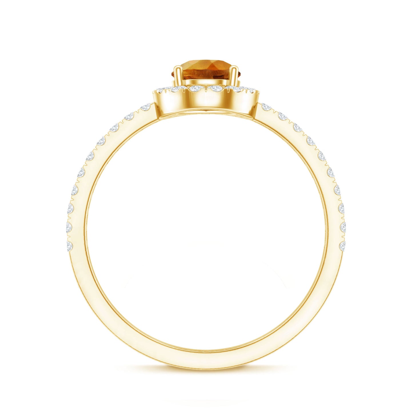 Classic Citrine Teardrop Engagement Ring with Diamond Halo