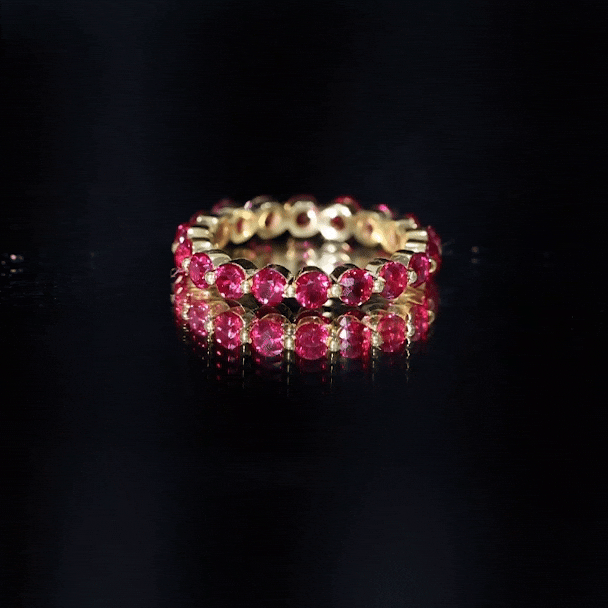 Certified Lab Created Ruby Eternity Wedding Band for Women
