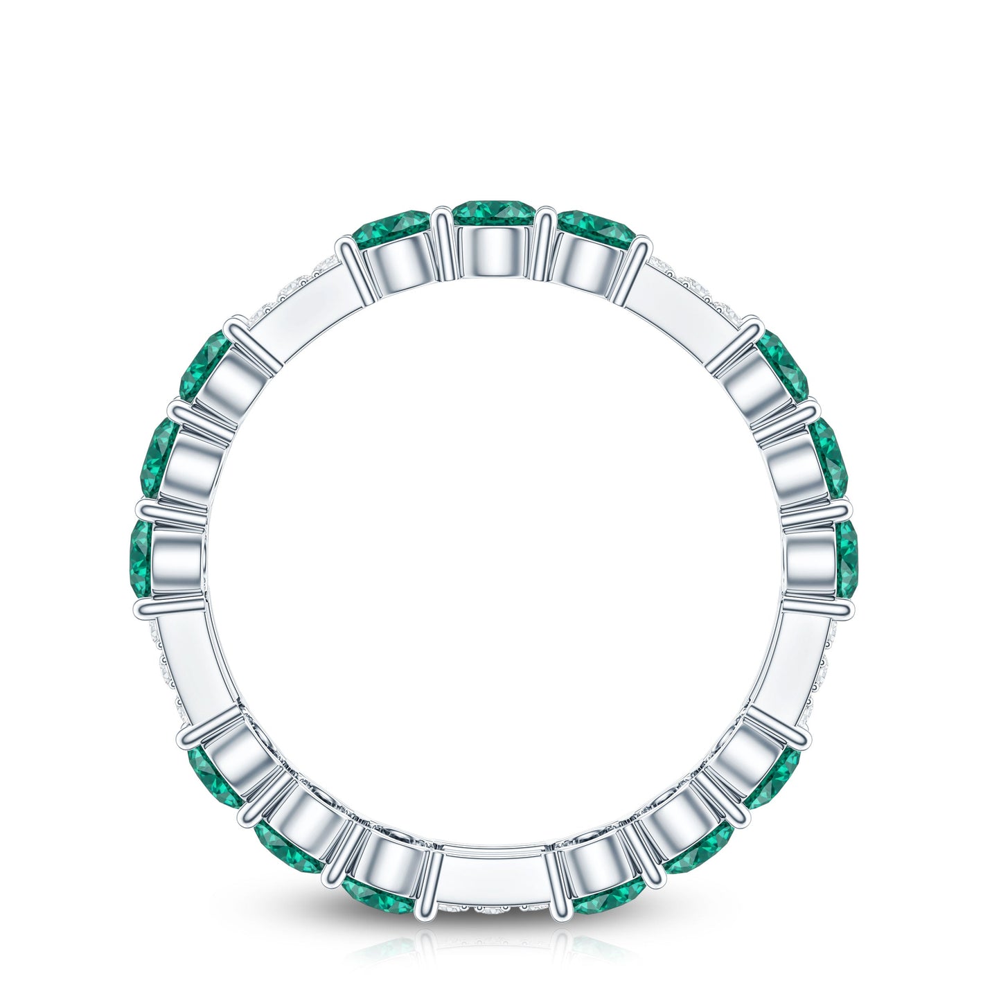 Certified Lab Grown Emerald Diamond Eternity Wedding Band