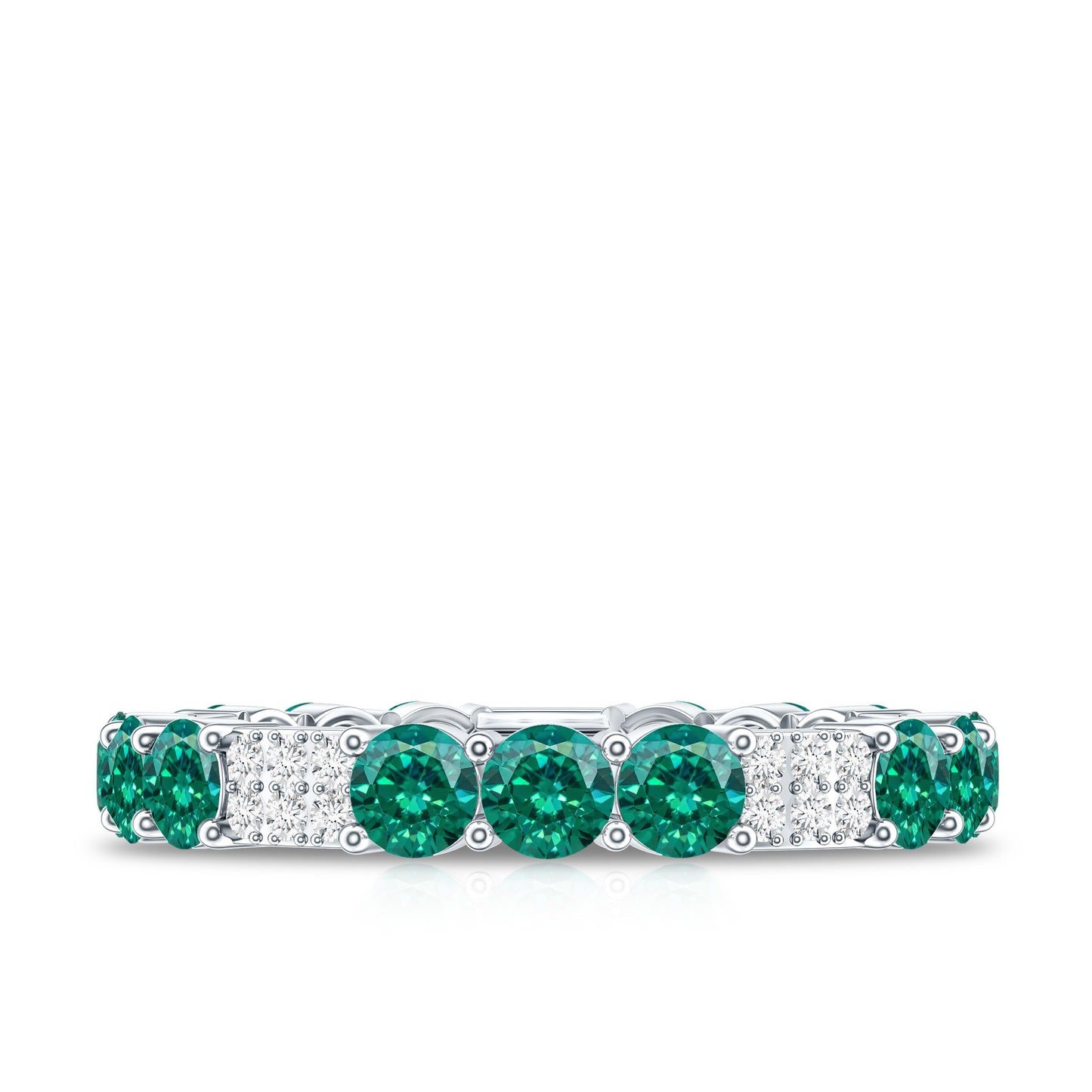 Certified Lab Grown Emerald Diamond Eternity Wedding Band