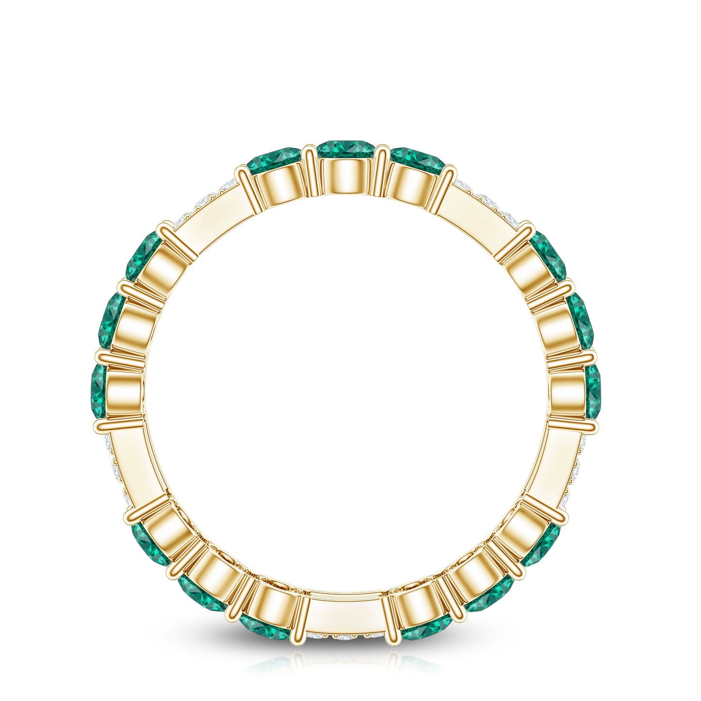 Certified Lab Grown Emerald Diamond Eternity Wedding Band