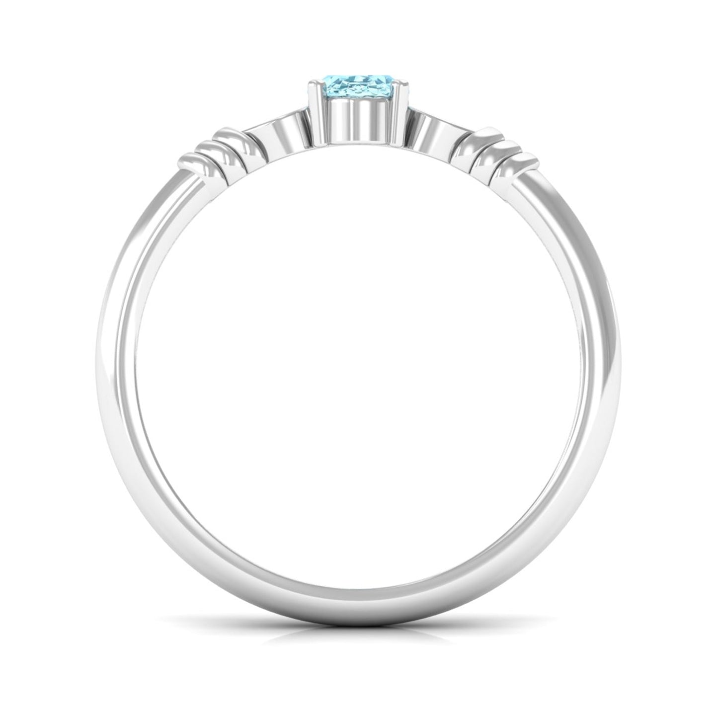Natural 1 Carat Aquamarine Oval Engagement Ring with Diamond