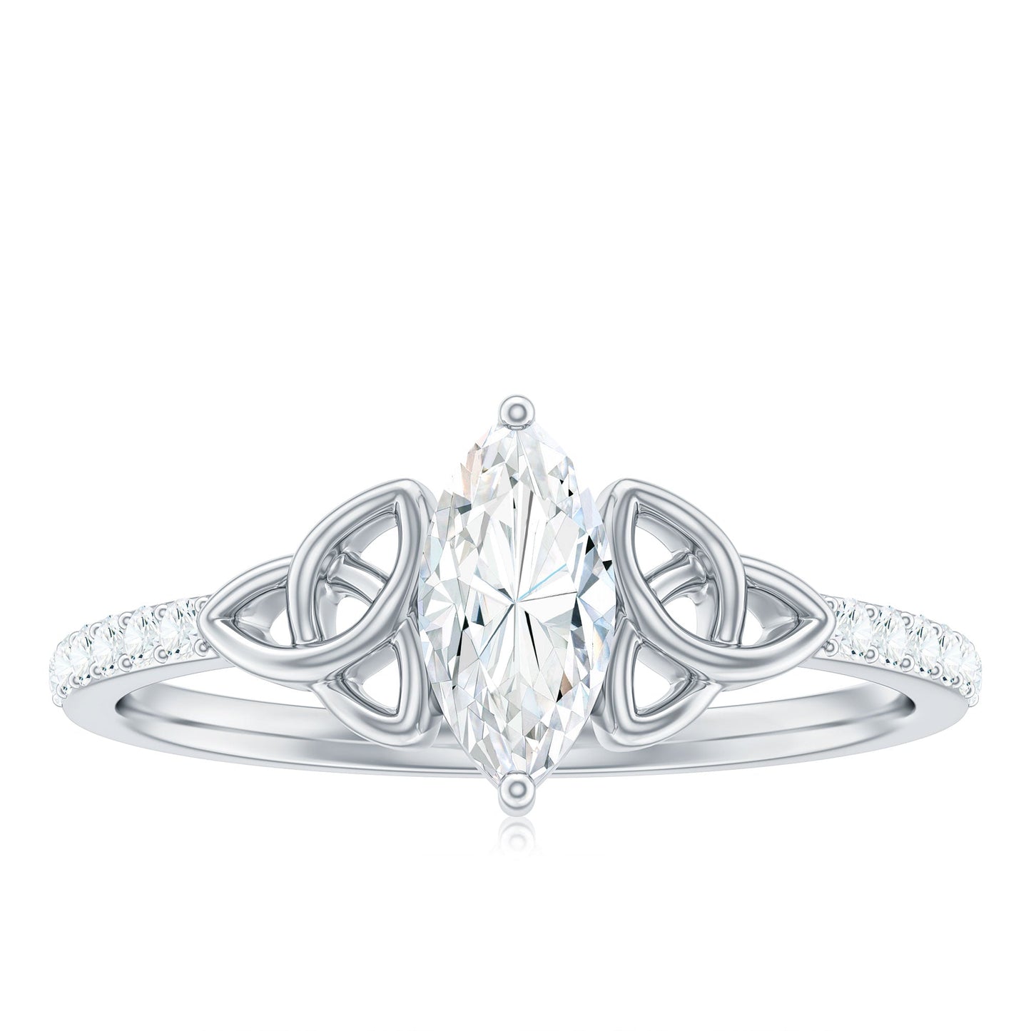 Marquise Cut Moissanite Celtic Knot Engagement Ring