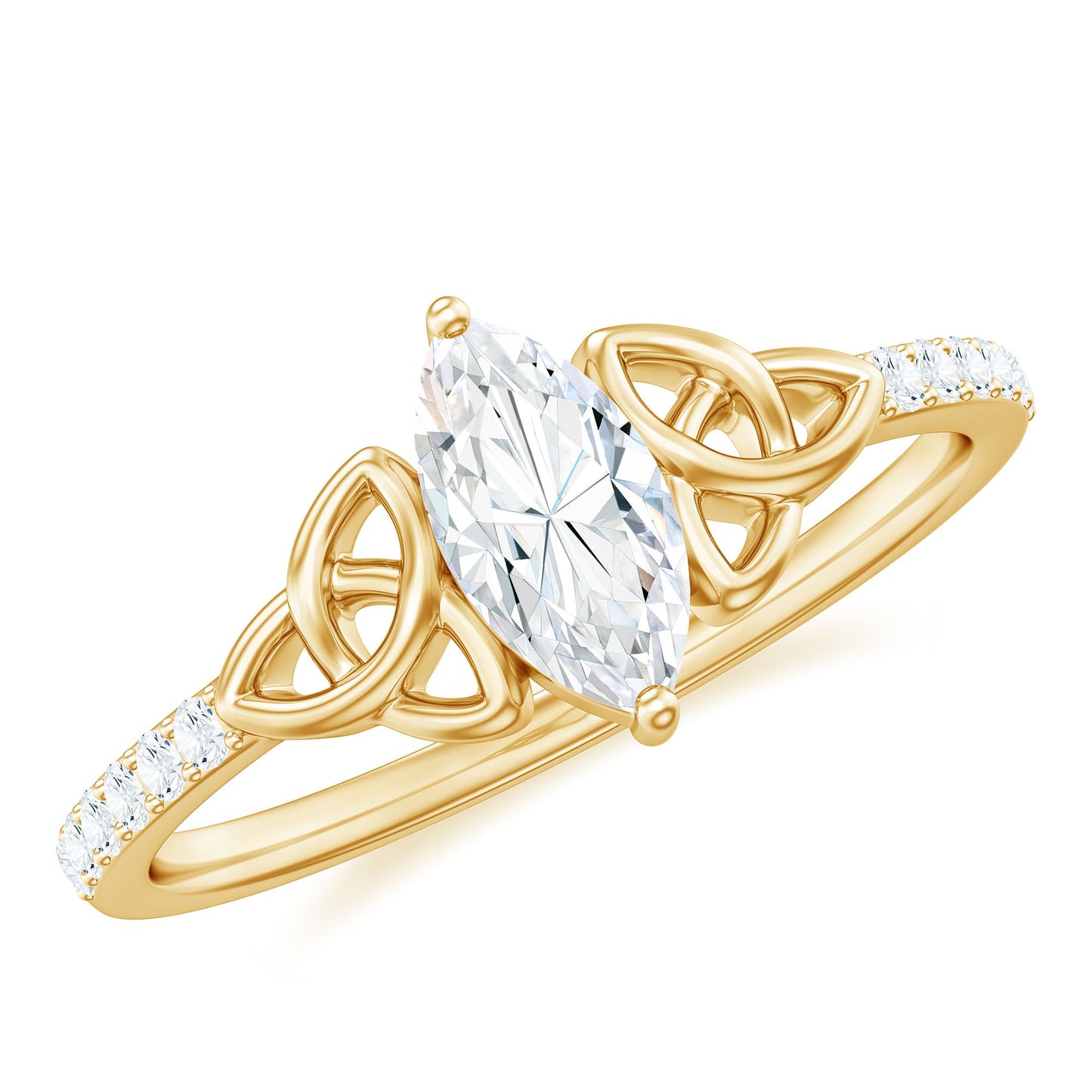 Marquise Cut Moissanite Celtic Knot Engagement Ring