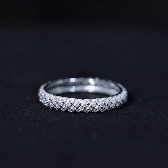 Elegant Moissanite Wedding Band Ring With Certificate