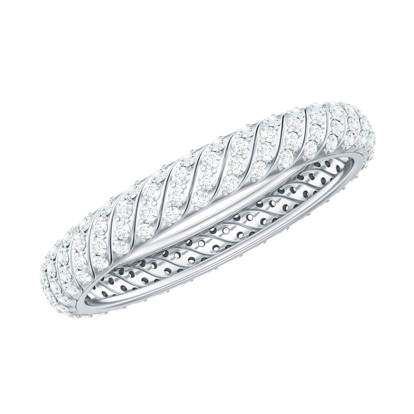 Elegant Moissanite Wedding Band Ring With Certificate
