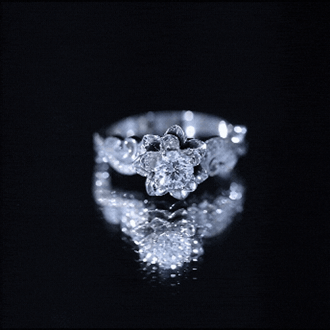 Certified Flower Inspired Moissanite Engagement Ring For Women