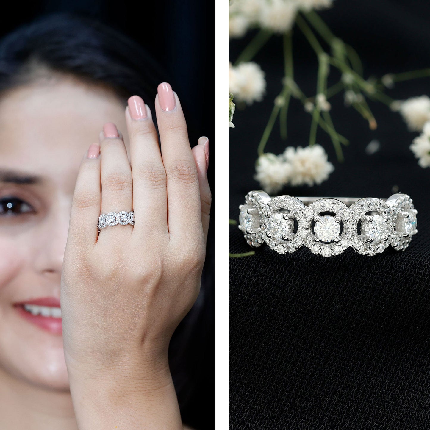 Classic Diamond Half Eternity Wedding Anniversary Ring