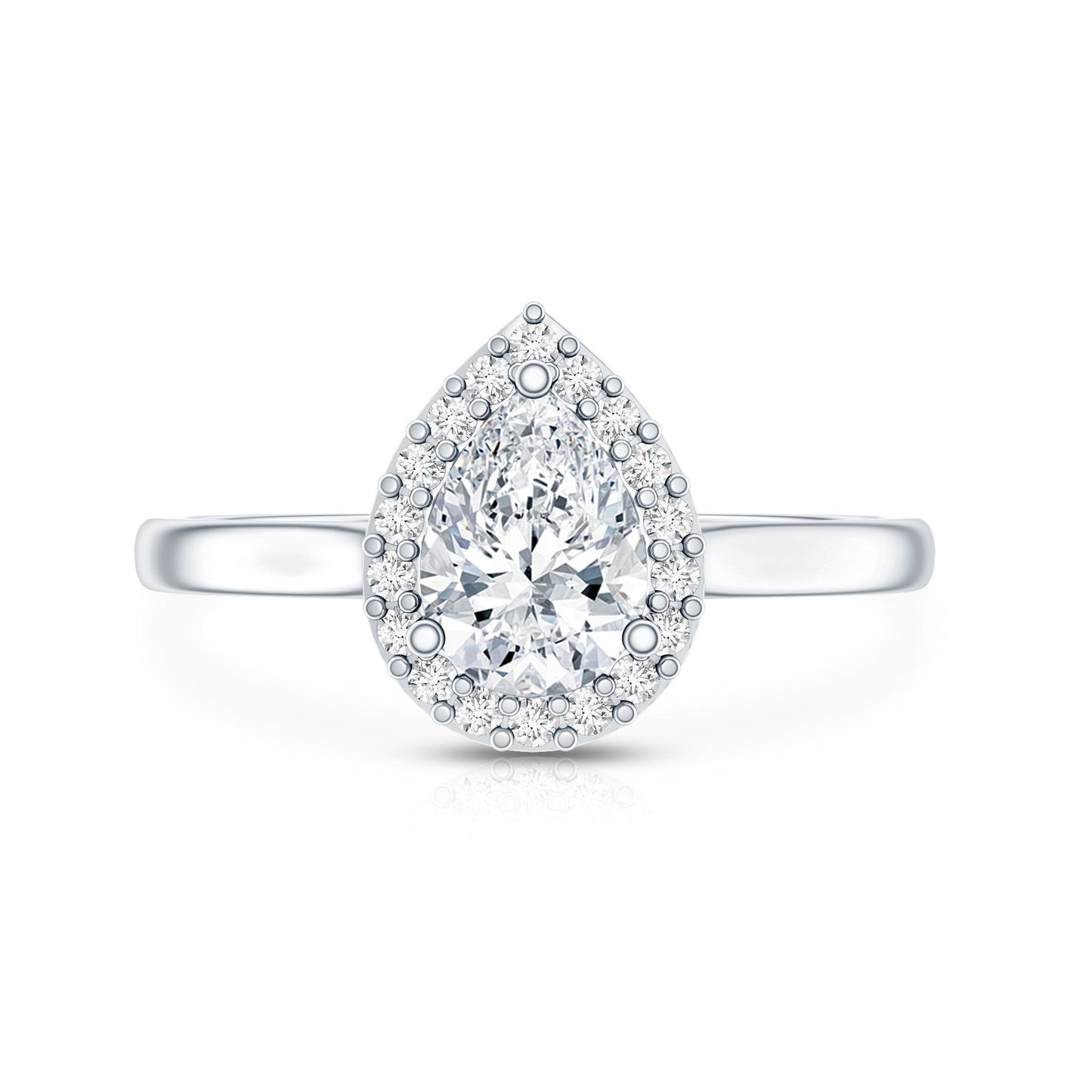 0.7 Carat Brilliant Cut Moissanite Teardrop Engagement Ring