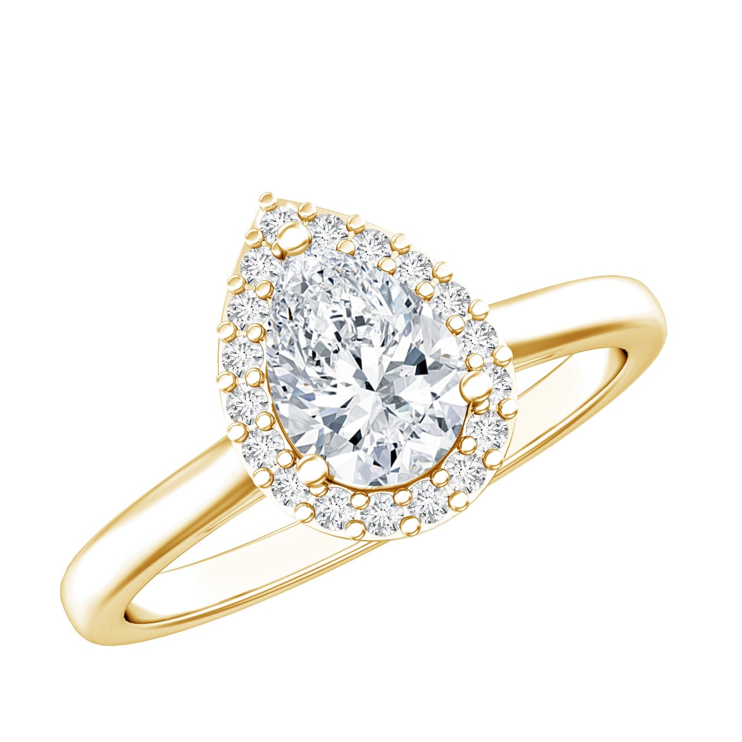 0.7 Carat Brilliant Cut Moissanite Teardrop Engagement Ring