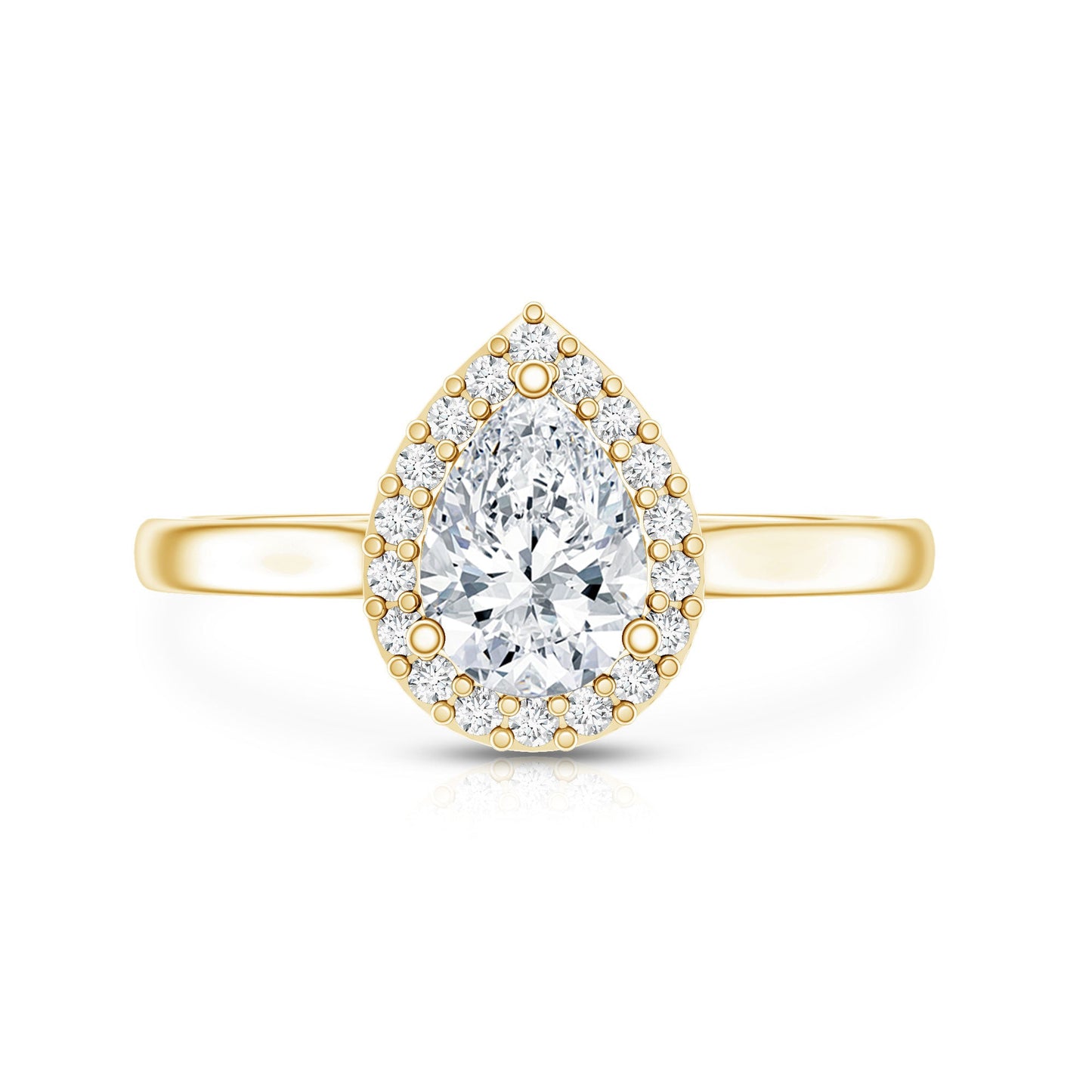 0.7 Carat Brilliant Cut Moissanite Teardrop Engagement Ring