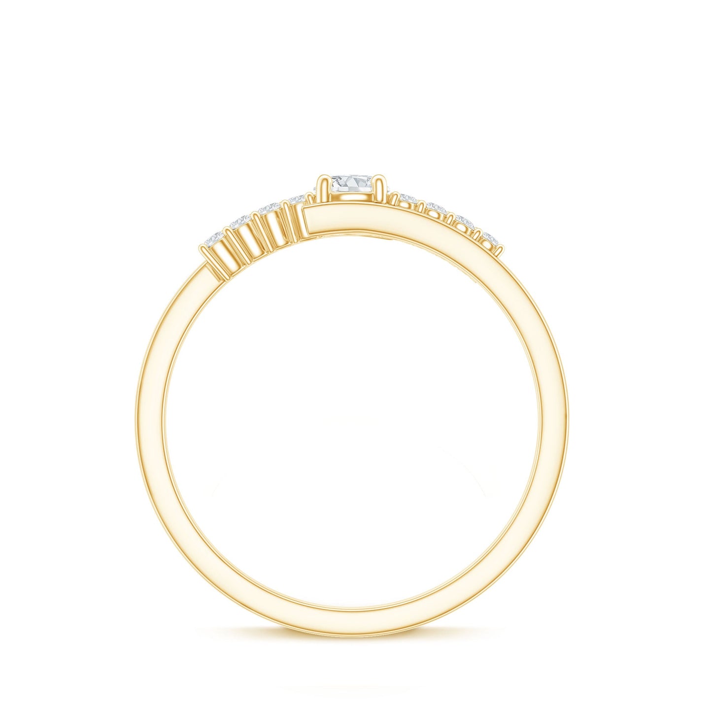 Round Cut Moissanite Promise Ring with Bypass Shank