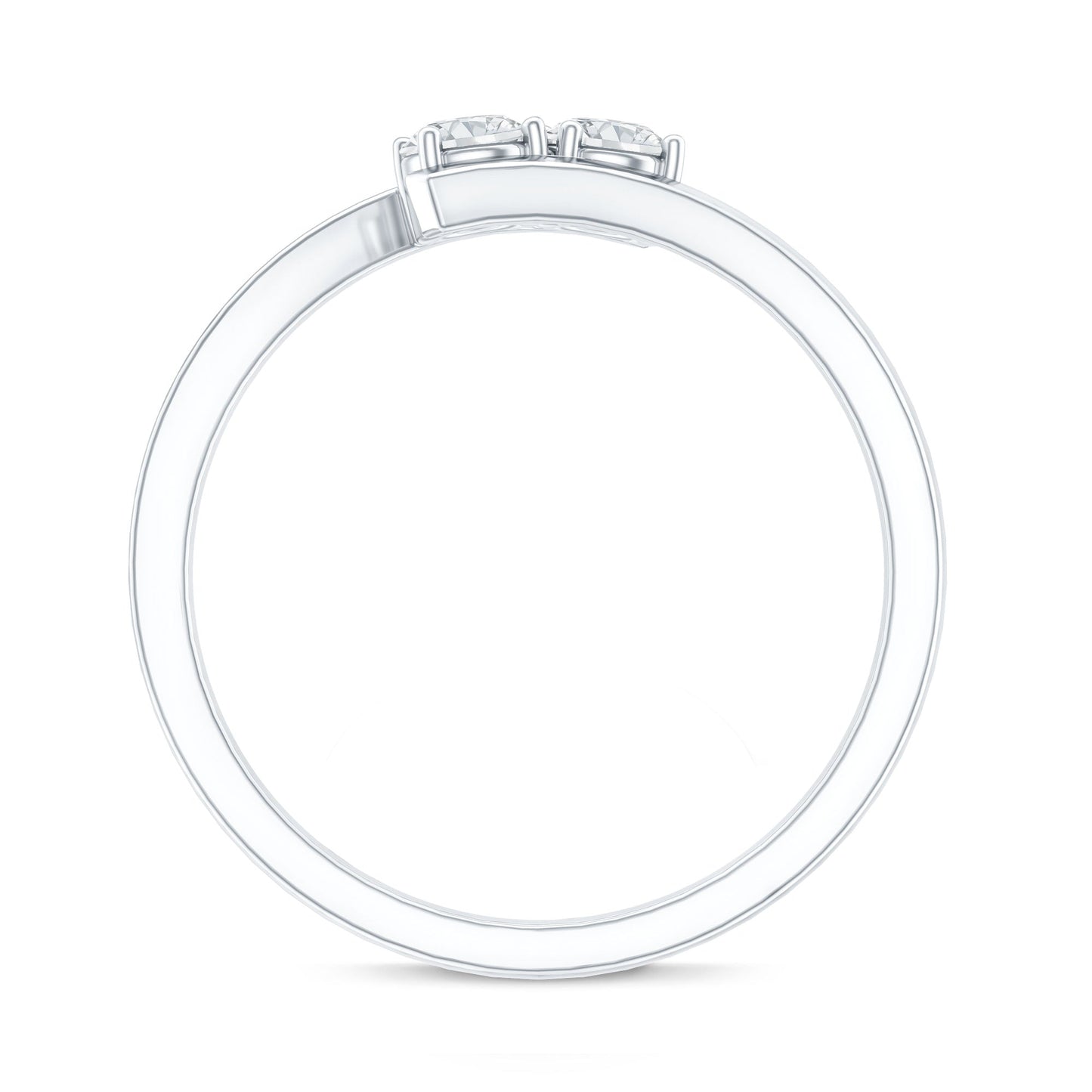 Certified Two Stone Moissanite Commitment Ring For Her