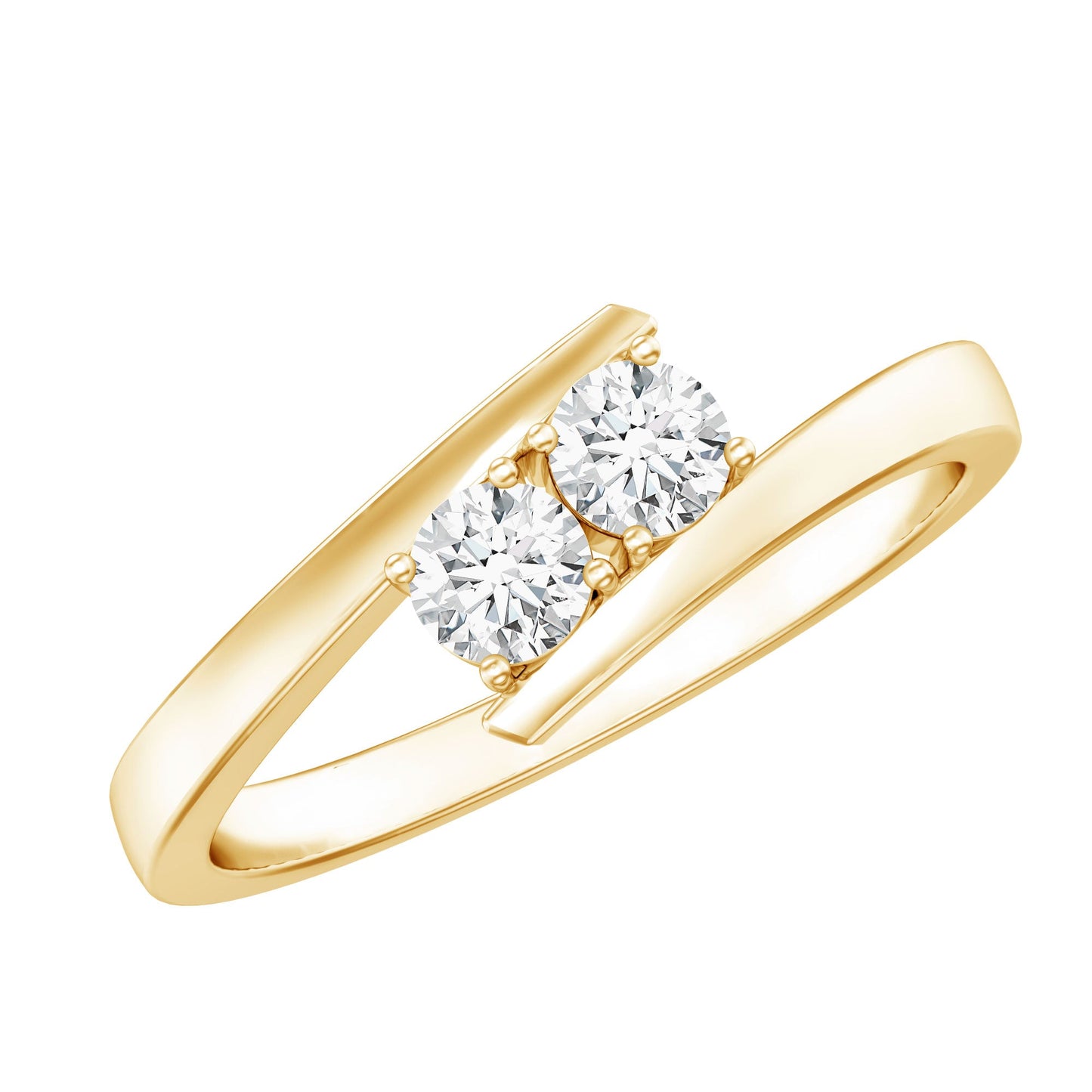 Certified Two Stone Moissanite Commitment Ring For Her