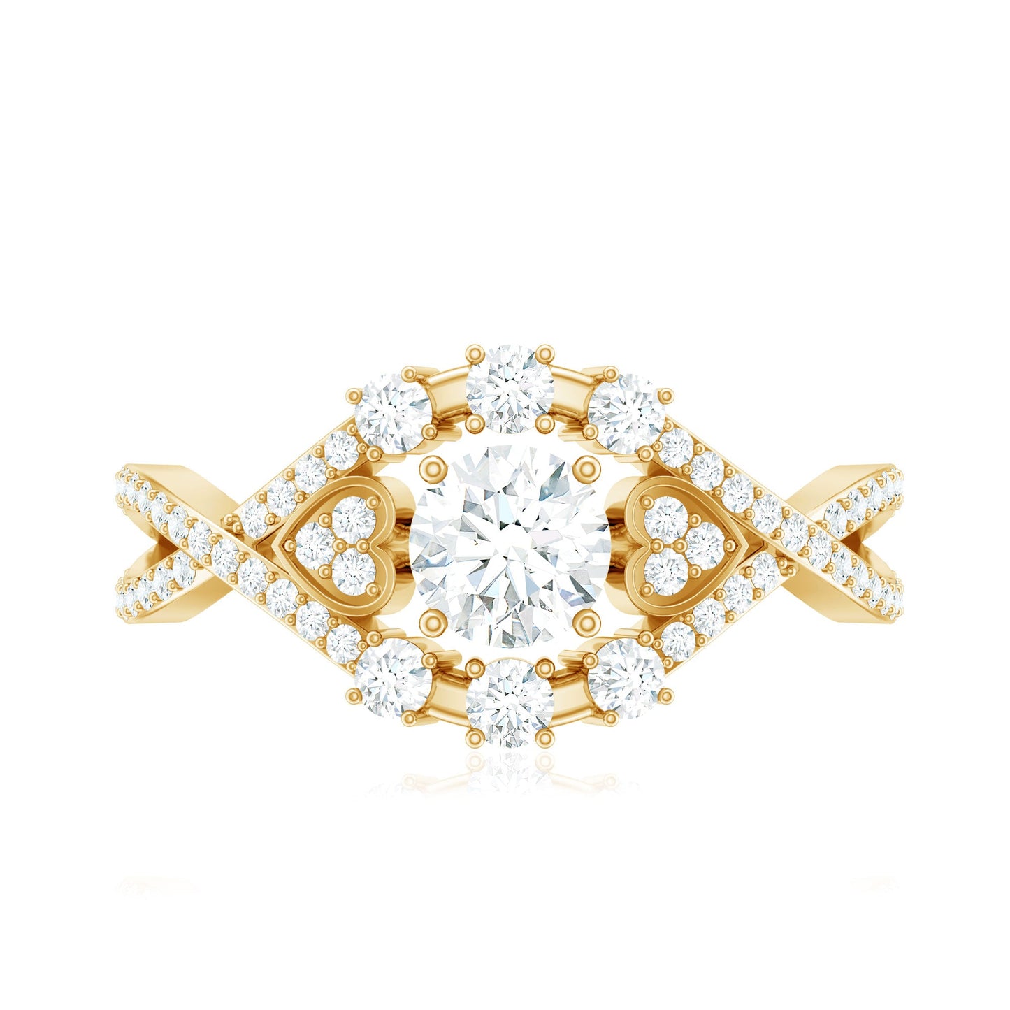 Designer Moissanite Beautiful Engagement Ring with Certificate
