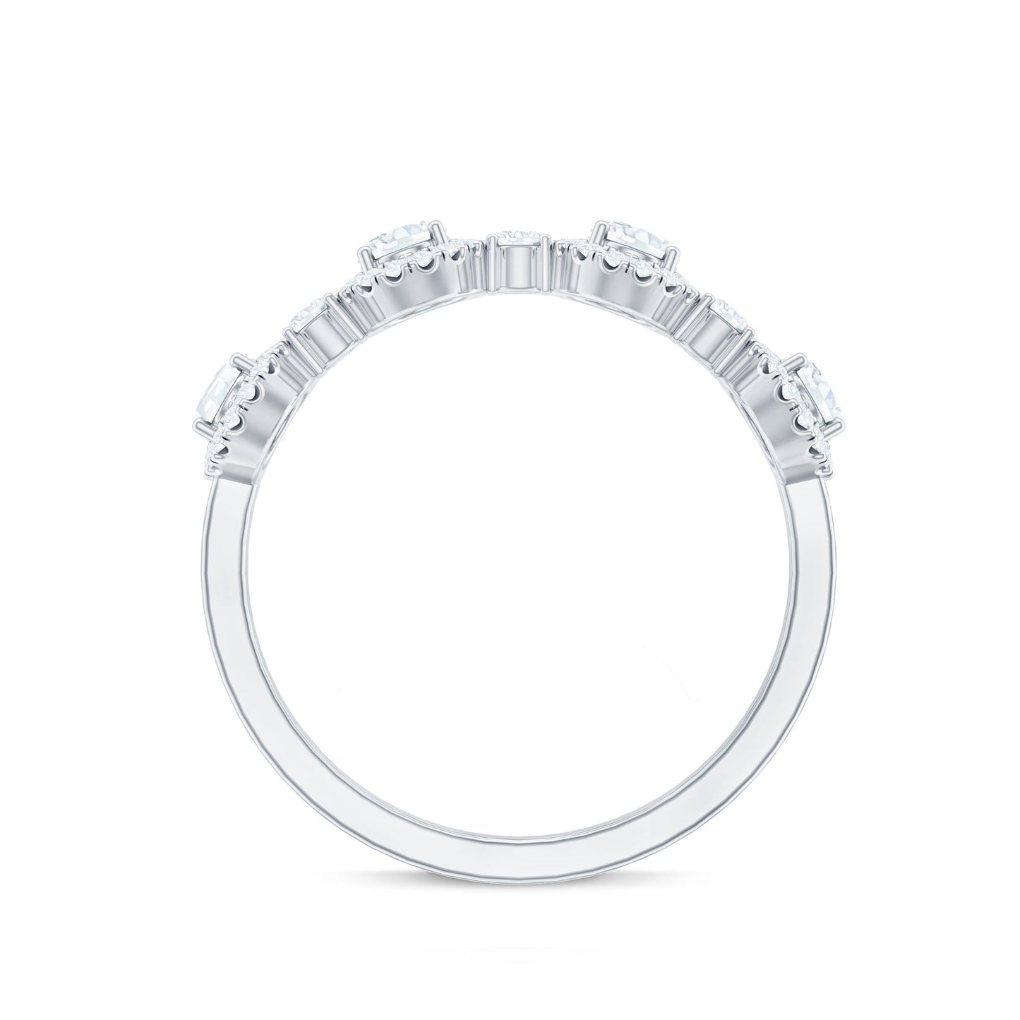 Designer Moissanite Anniversary Ring with Certificate