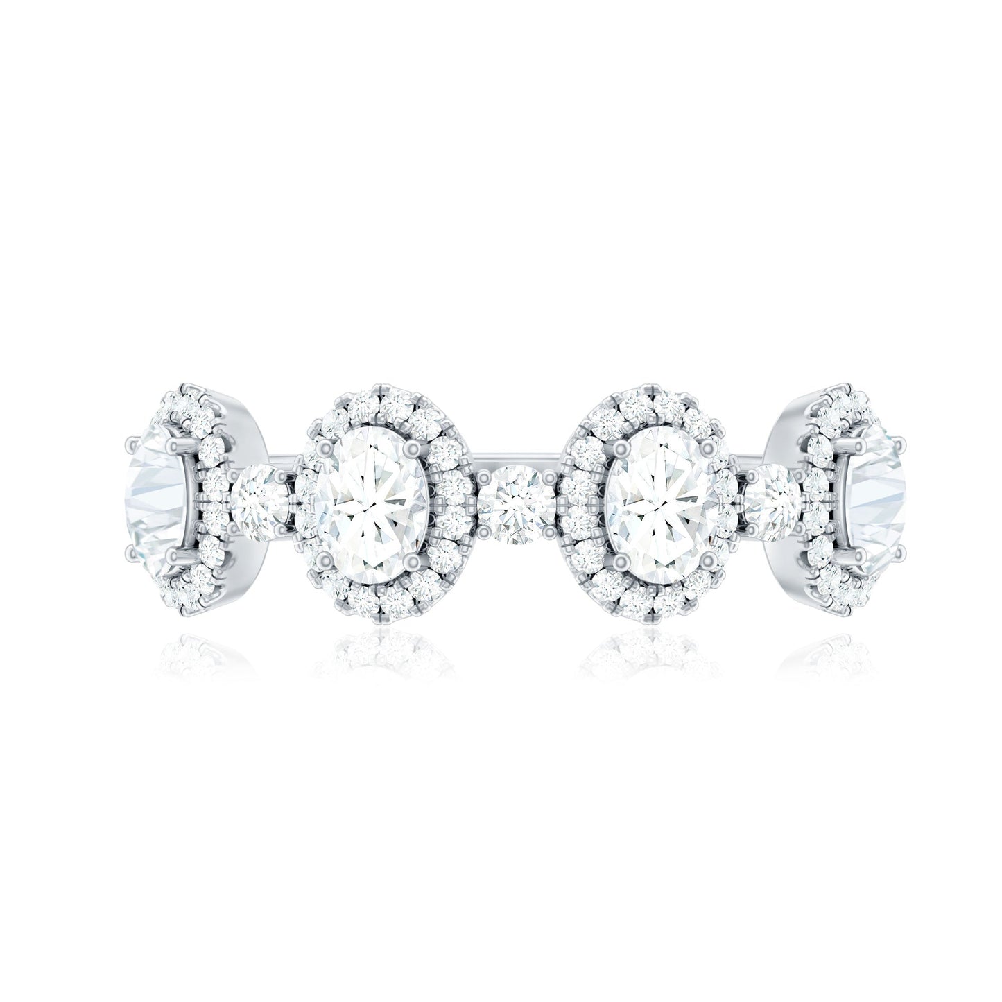 Designer Moissanite Anniversary Ring with Certificate