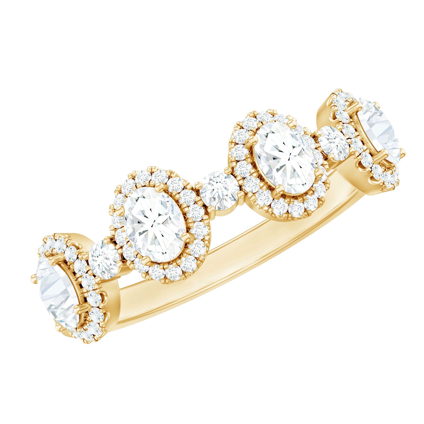 Designer Moissanite Anniversary Ring with Certificate
