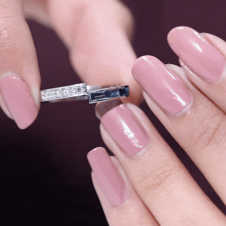 Natural Blue Sapphire Diamond Anniversary Band Ring