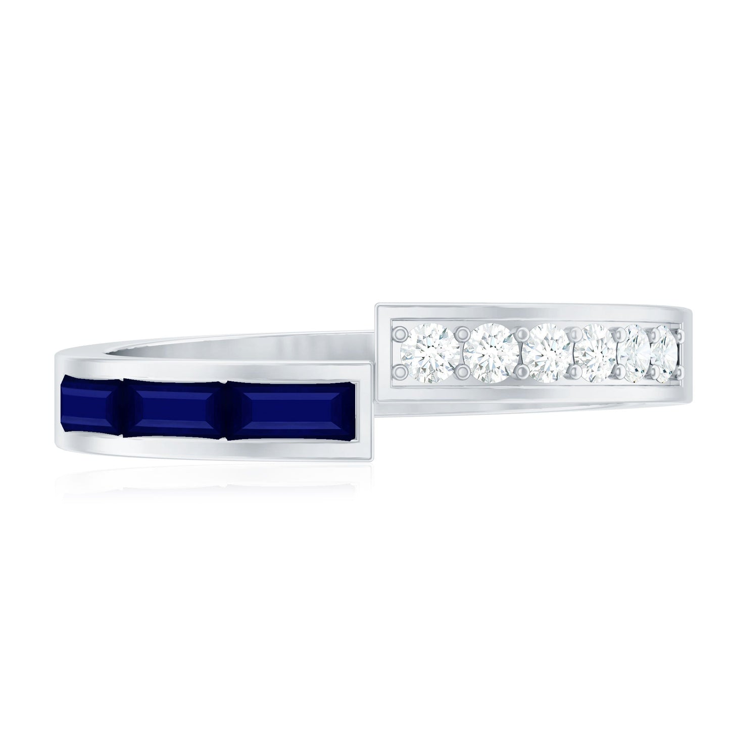 Natural Blue Sapphire Diamond Anniversary Band Ring