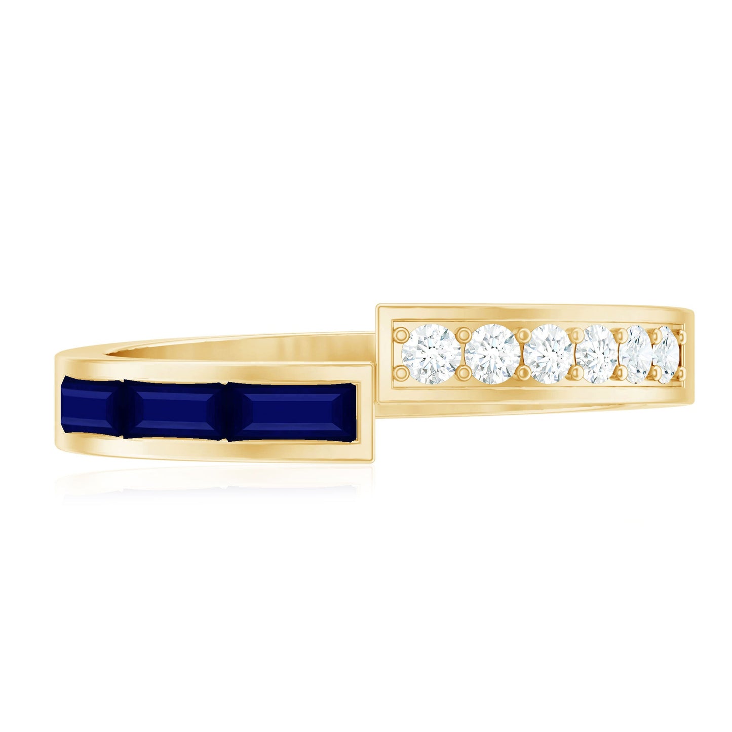 Natural Blue Sapphire Diamond Anniversary Band Ring