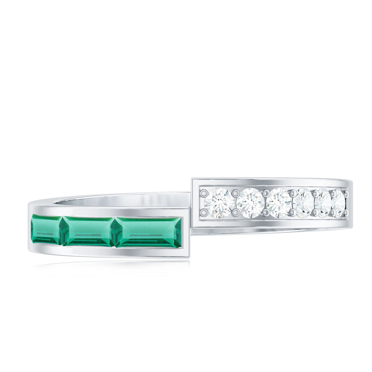Certified Baguette Lab Grown Emerald Diamond Anniversary Band Ring