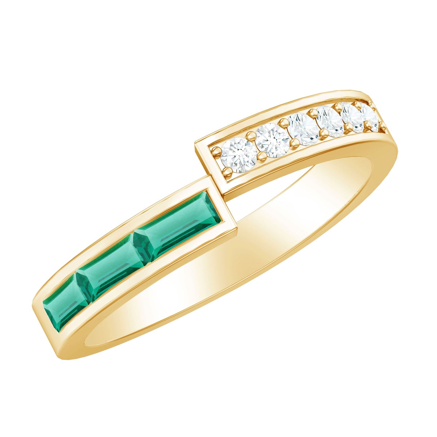 Certified Baguette Lab Grown Emerald Diamond Anniversary Band Ring