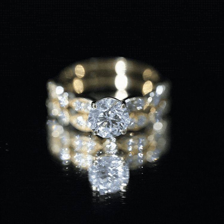 2 Carat Brilliant Cut Moissanite Bridal Ring Set