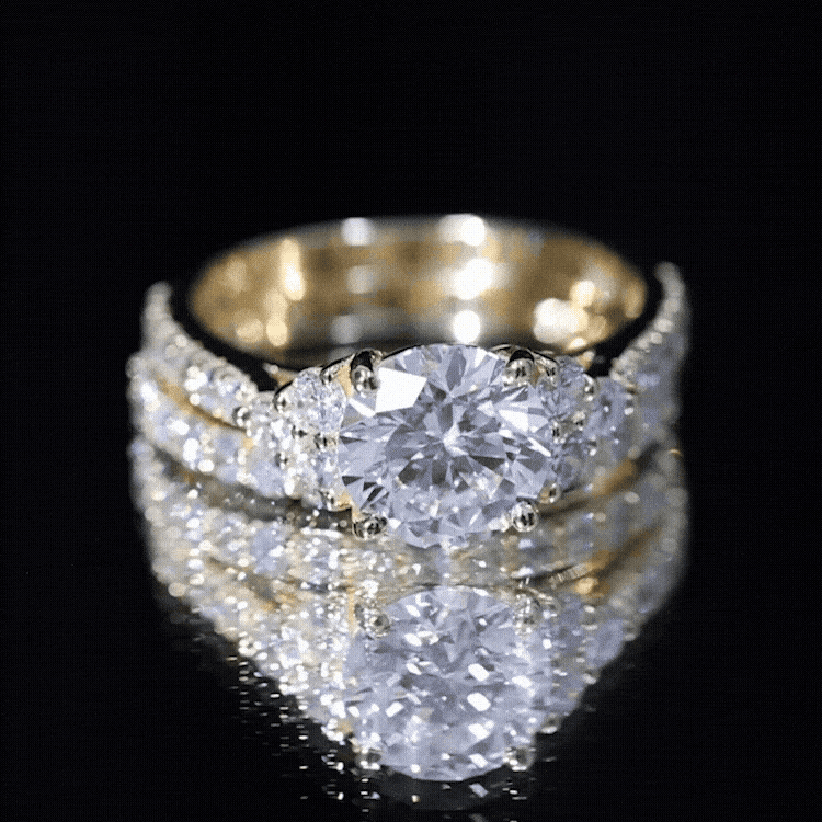 Certified 2 Carat Moissanite Engagement Ring with Enhancer