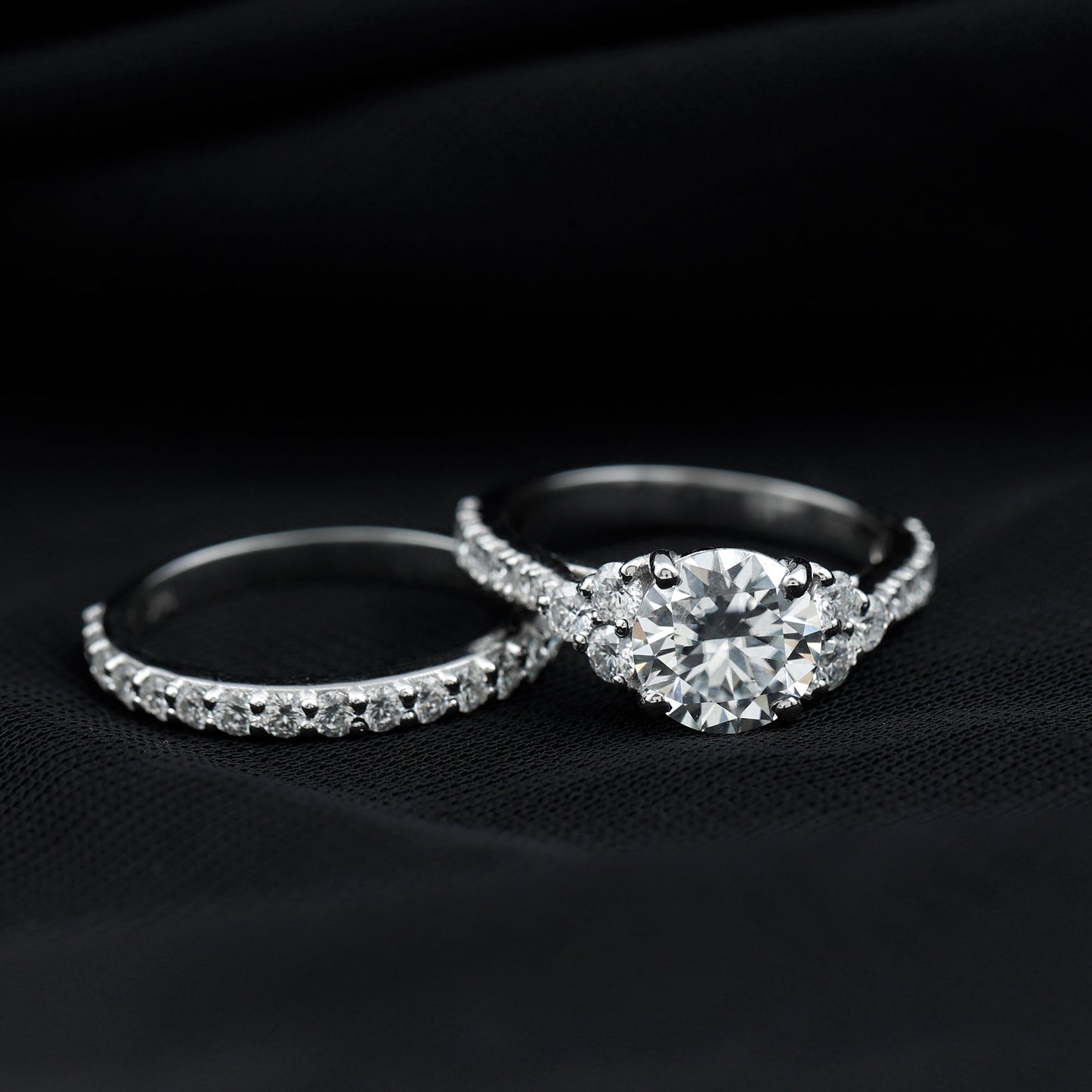Certified 2 Carat Moissanite Engagement Ring with Enhancer