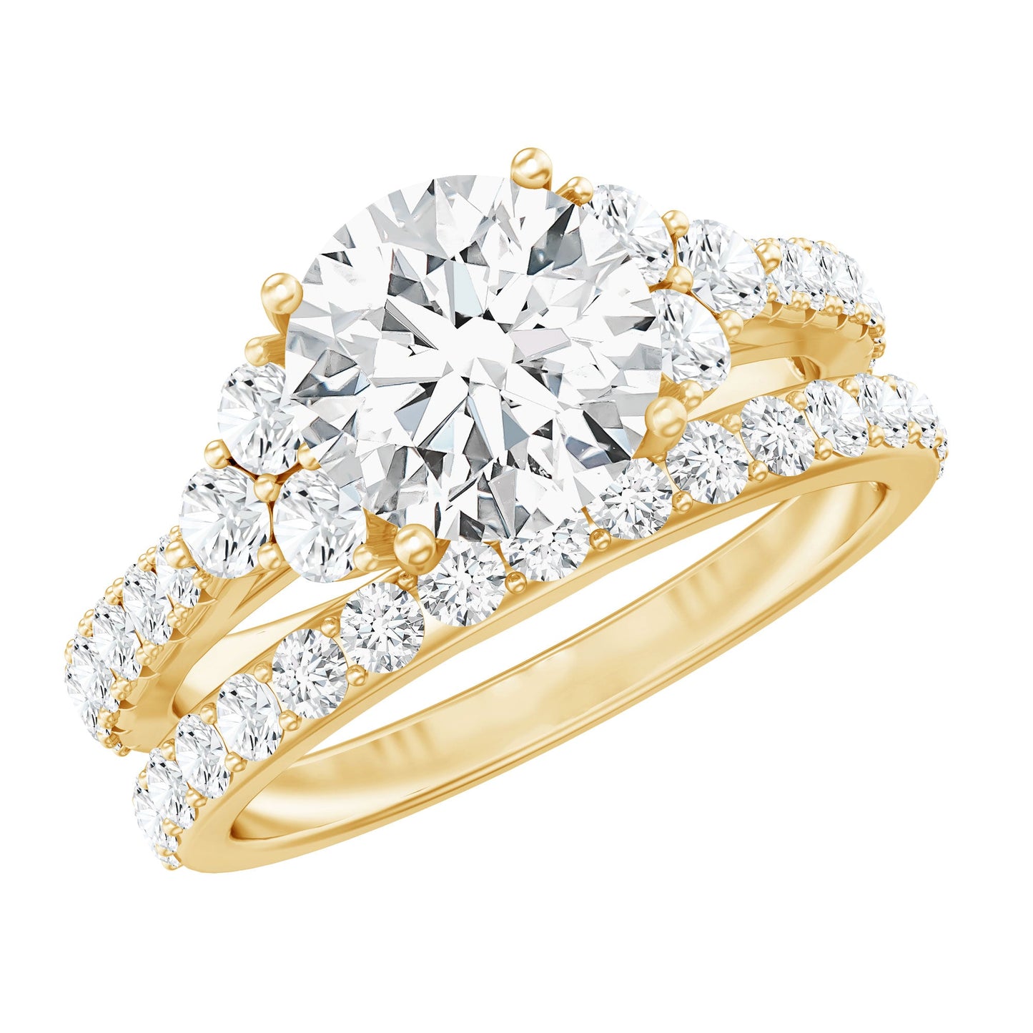 Certified 2 Carat Moissanite Engagement Ring with Enhancer