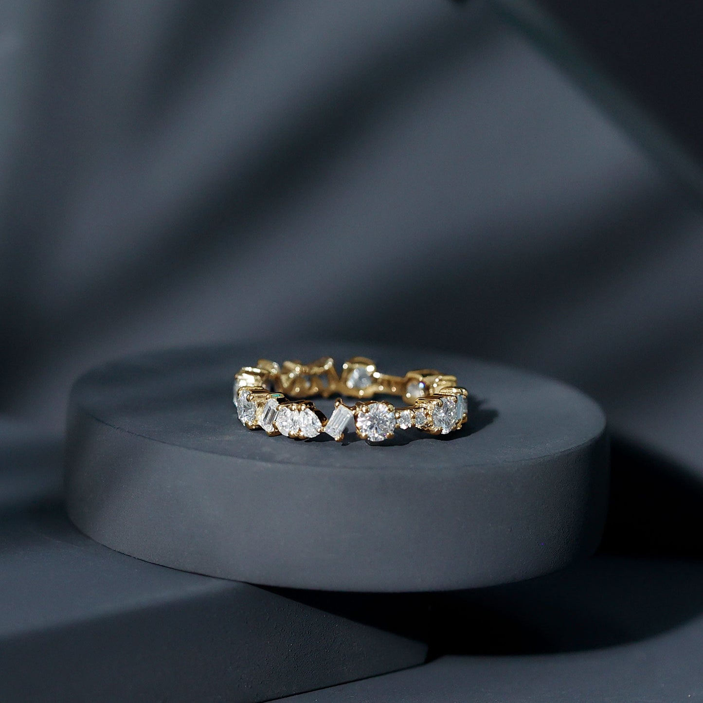 Certified Moissanite Designer Wedding Band Ring For Women