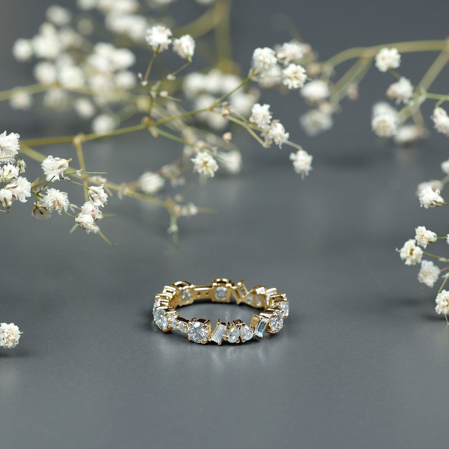 Certified Moissanite Designer Wedding Band Ring For Women
