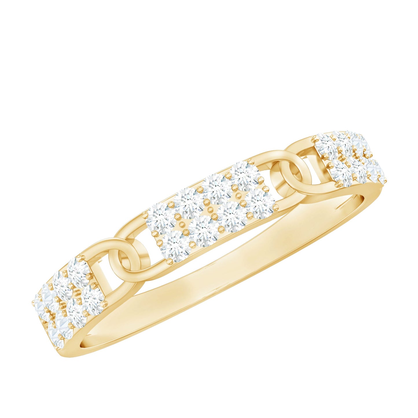 Certified Moissanite Interlocking Wedding Band