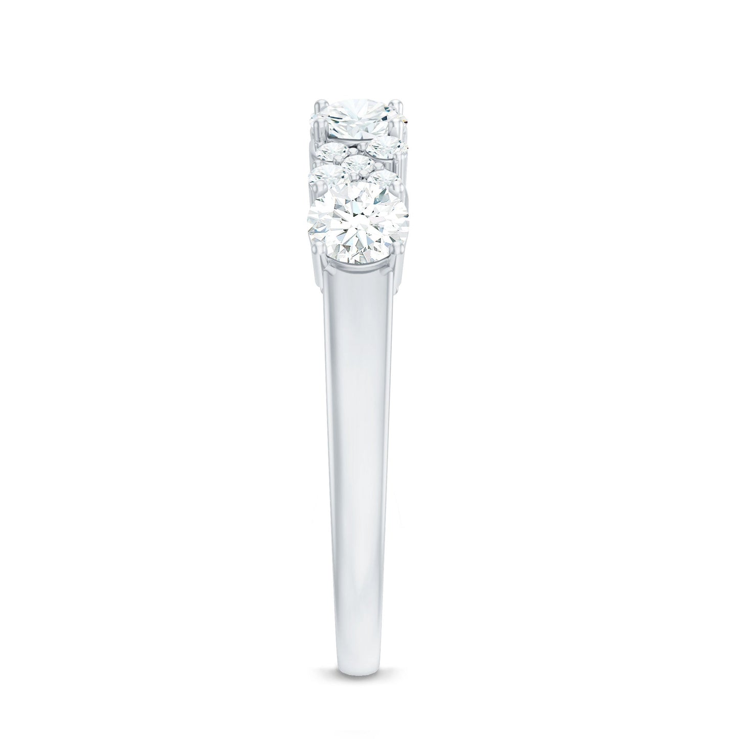 Certified Moissanite Half Eternity Stackable Band Ring