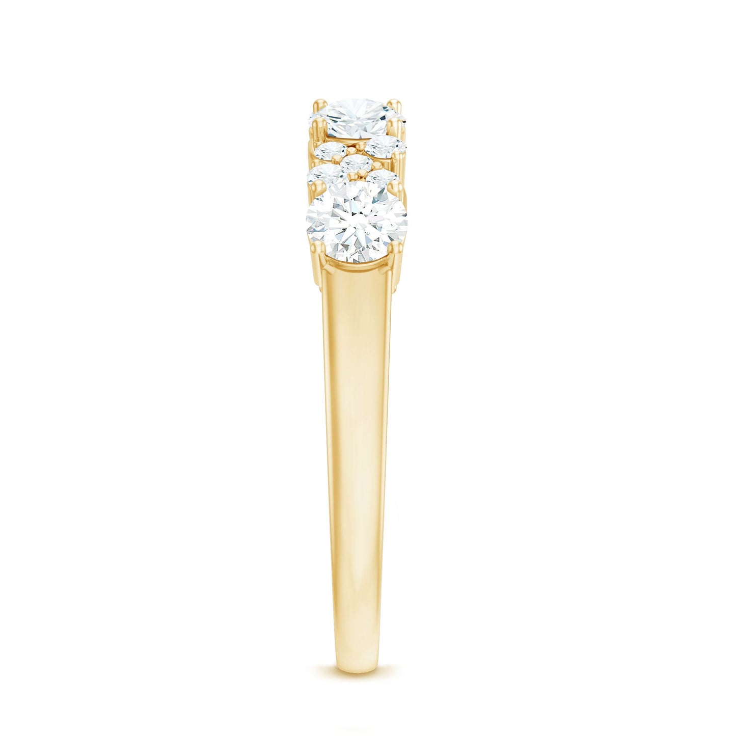 Certified Moissanite Half Eternity Stackable Band Ring