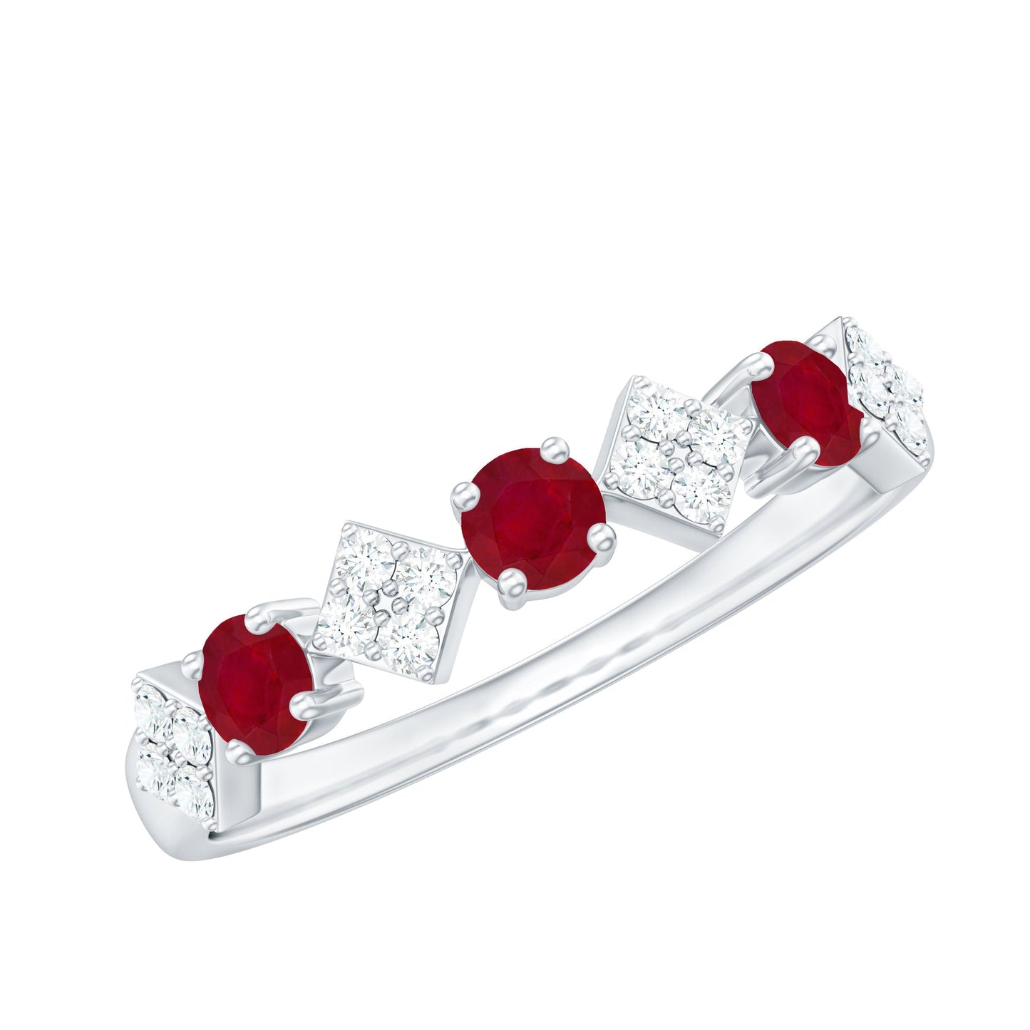 Real Ruby Diamond Half Eternity for Women