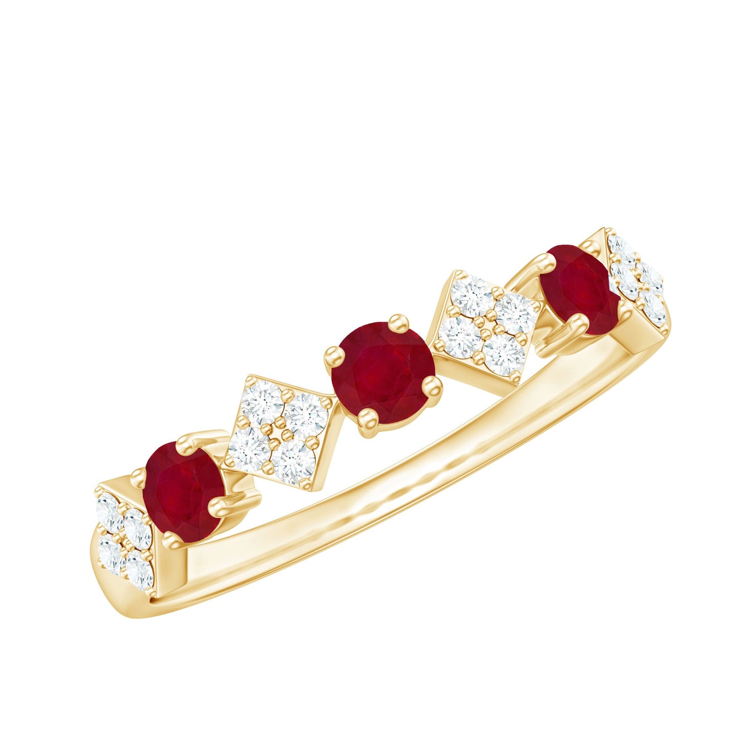 Real Ruby Diamond Half Eternity for Women