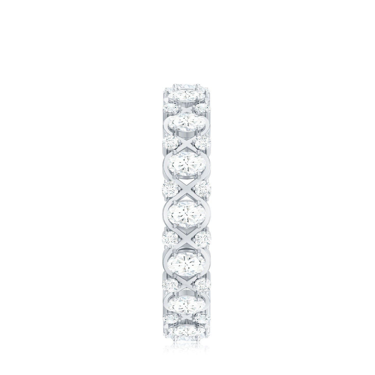 Half Eternity Style Moissanite Infinity Wedding Band