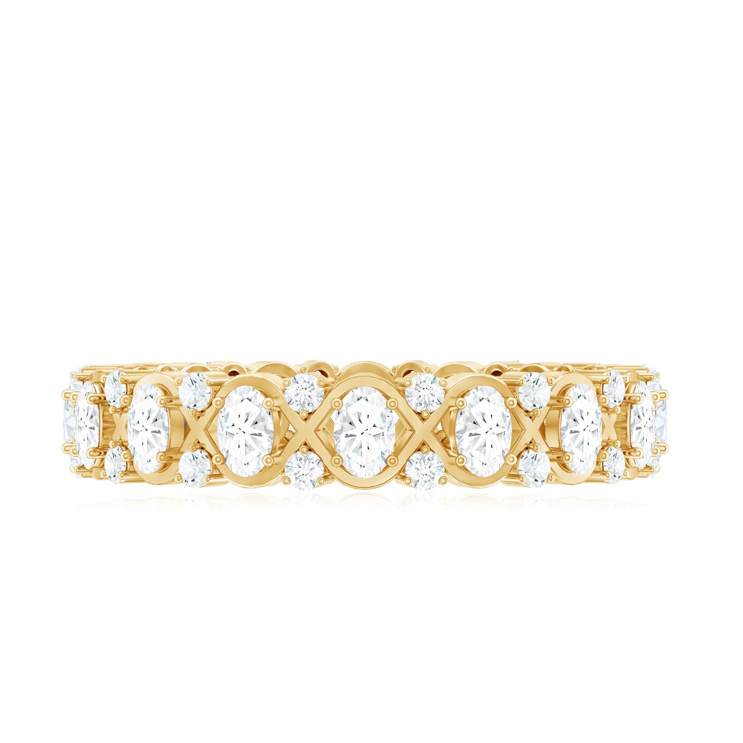 Half Eternity Style Moissanite Infinity Wedding Band