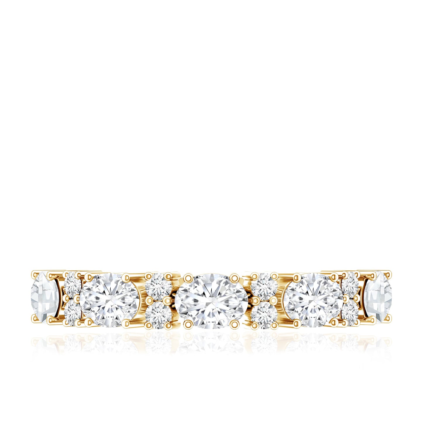 Certified Moissanite East West Eternity Band