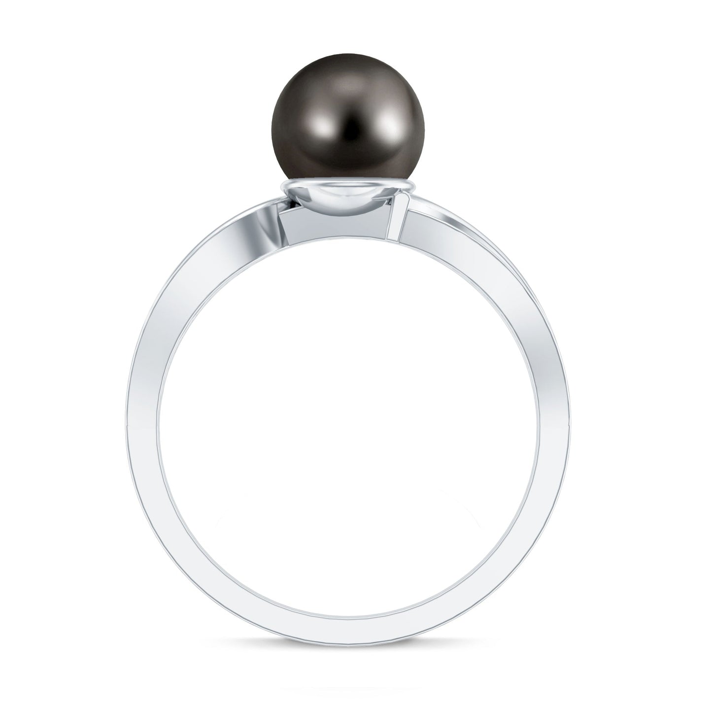 7.5 Carat Solitaire Tahitian Pearl Engagement Ring with Diamond