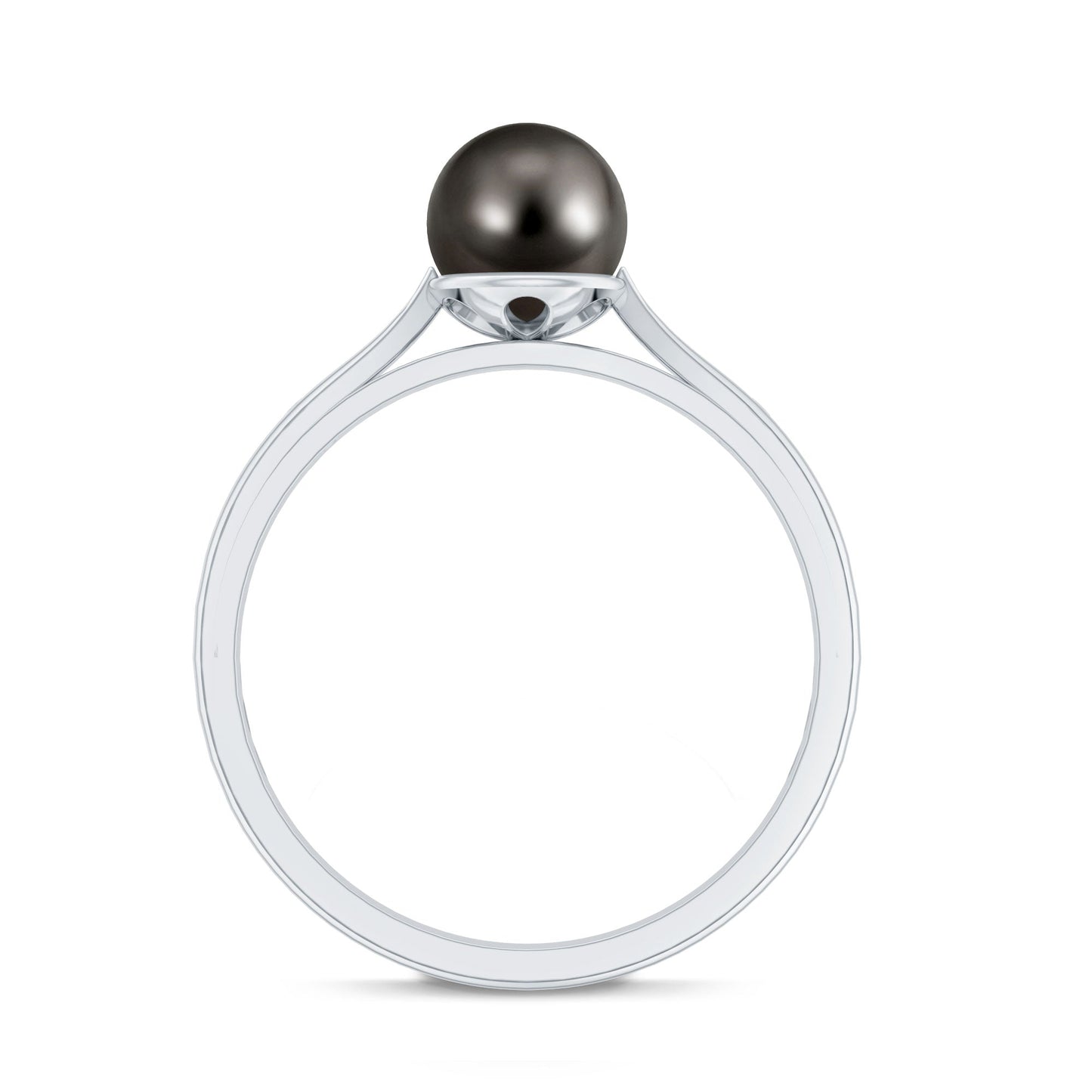 Solitaire Black Tahitian Pearl Engagement Ring with Certificate