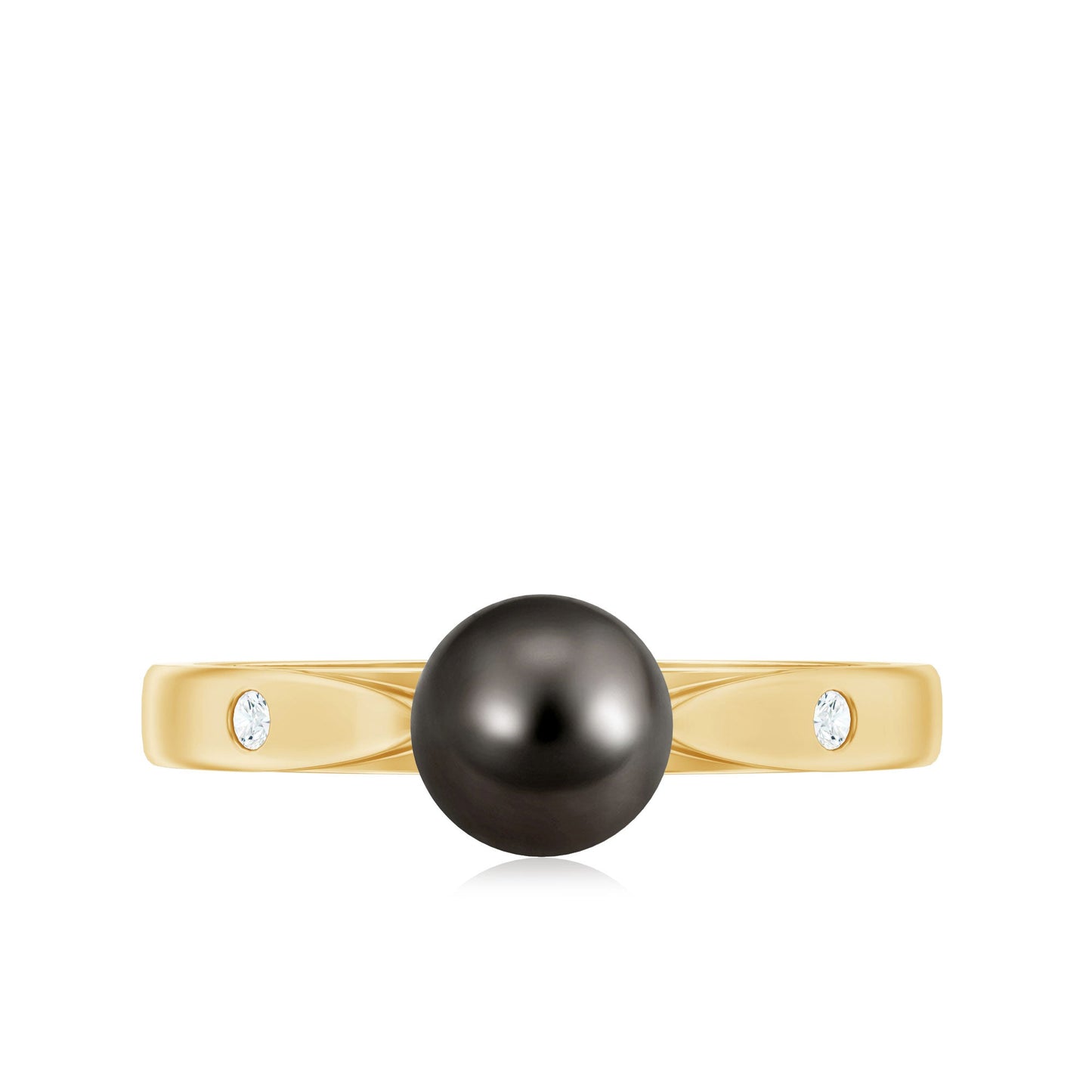 Solitaire Black Tahitian Pearl Engagement Ring with Certificate