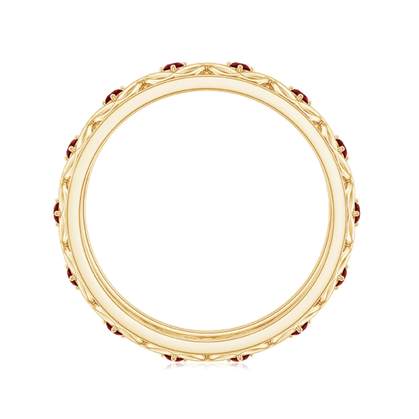 Vintage Style Lab Created Ruby Celtic Wedding Band with Certificate