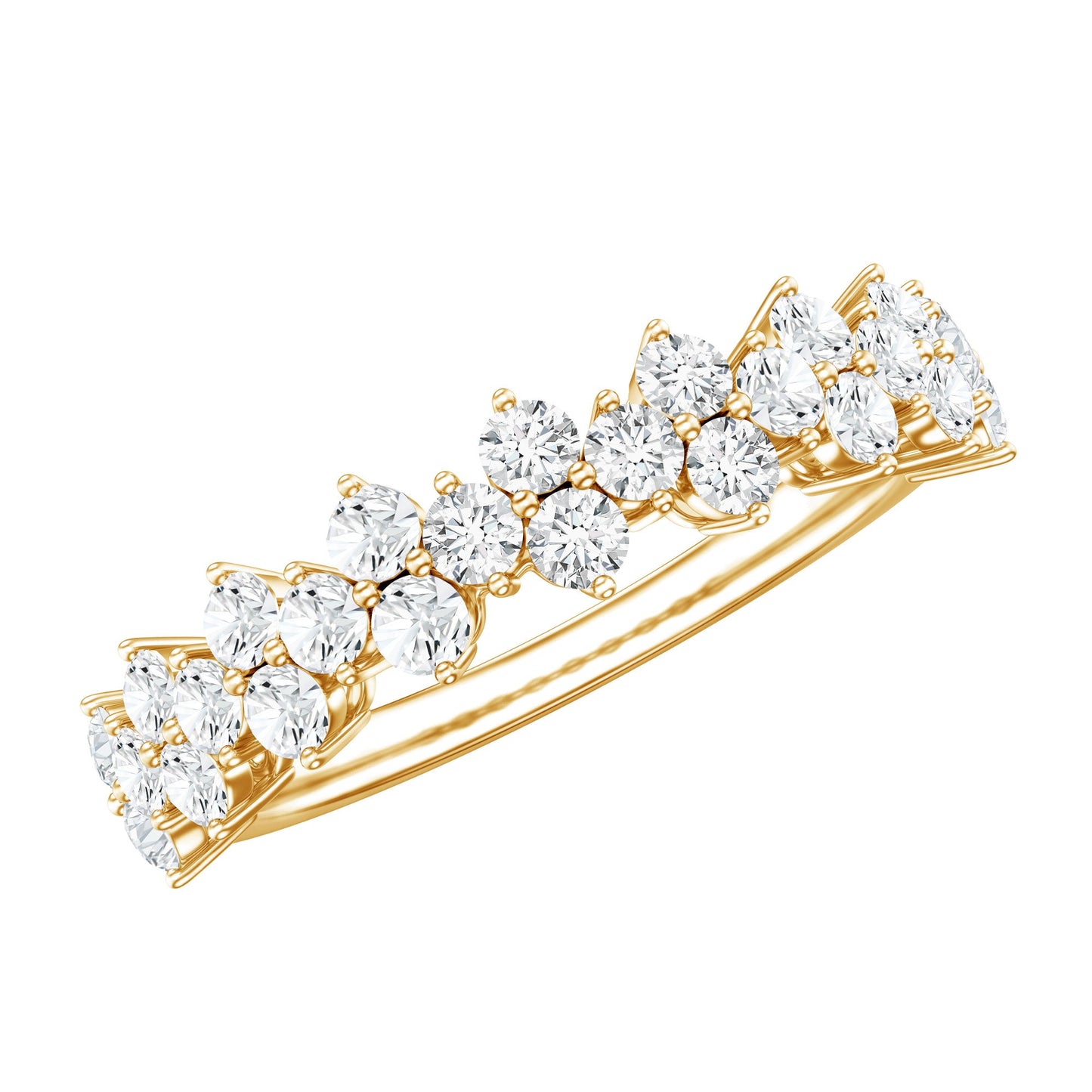 Natural Diamond Half Eternity Wedding Band with Certificate
