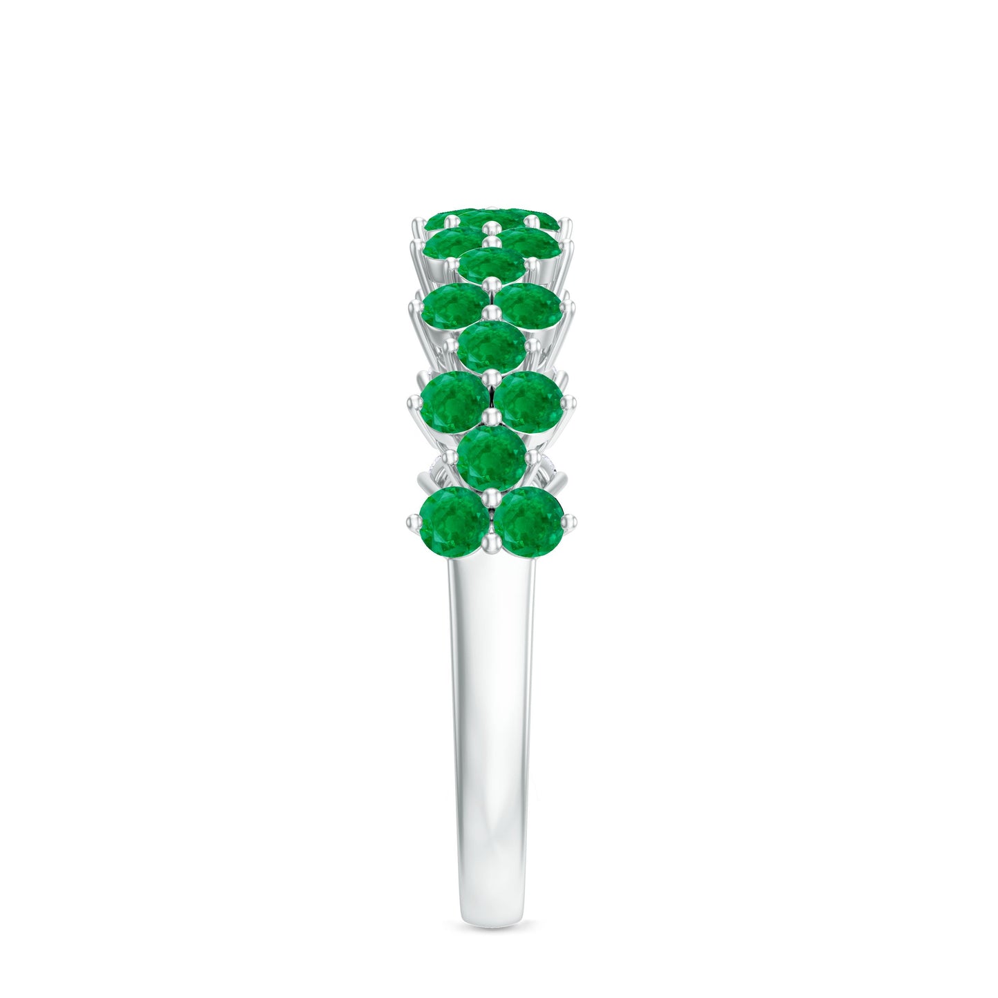 Certified Real Emerald Half Eternity Anniversary Ring