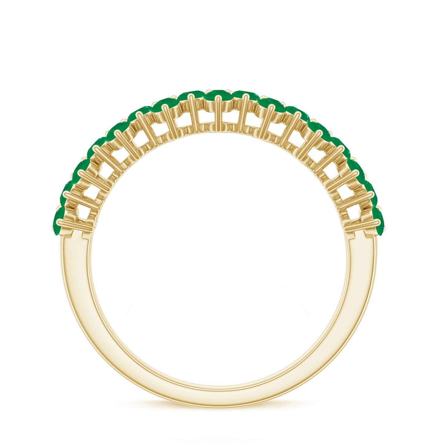 Certified Real Emerald Half Eternity Anniversary Ring